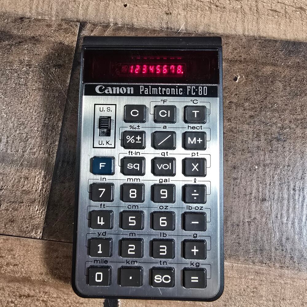 Rare Vintage Canon Palmtronic F-80 Calculator